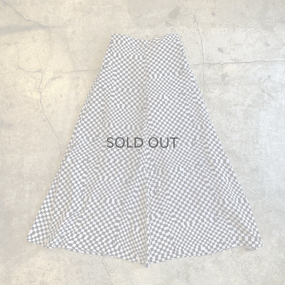画像1: CHECKRS FLAG ALL OVER PATTERN DESIGN ALINE FLARE SKIRT / W25~W30 (1)