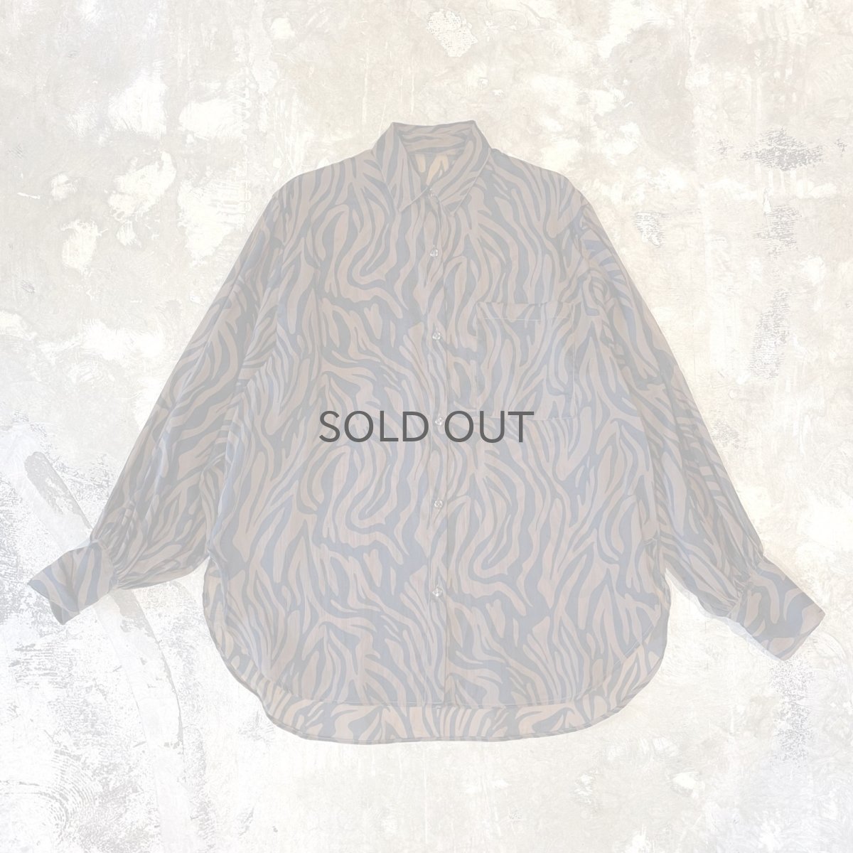 画像1: ALL OVER ZEBRA PATTERN SHEER L/S SHIRT / Mens L (1)