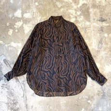 画像1: ALL OVER ZEBRA PATTERN SHEER L/S SHIRT / Mens L (1)
