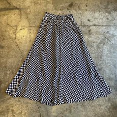 画像2: CHECKRS FLAG ALL OVER PATTERN DESIGN ALINE FLARE SKIRT / W25~W30 (2)