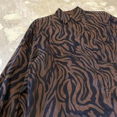 画像3: ALL OVER ZEBRA PATTERN SHEER L/S SHIRT / Mens L (3)