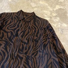 画像4: ALL OVER ZEBRA PATTERN SHEER L/S SHIRT / Mens L (4)