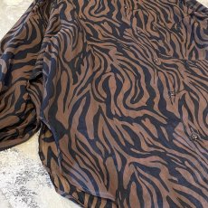 画像5: ALL OVER ZEBRA PATTERN SHEER L/S SHIRT / Mens L (5)