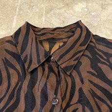 画像10: ALL OVER ZEBRA PATTERN SHEER L/S SHIRT / Mens L (10)