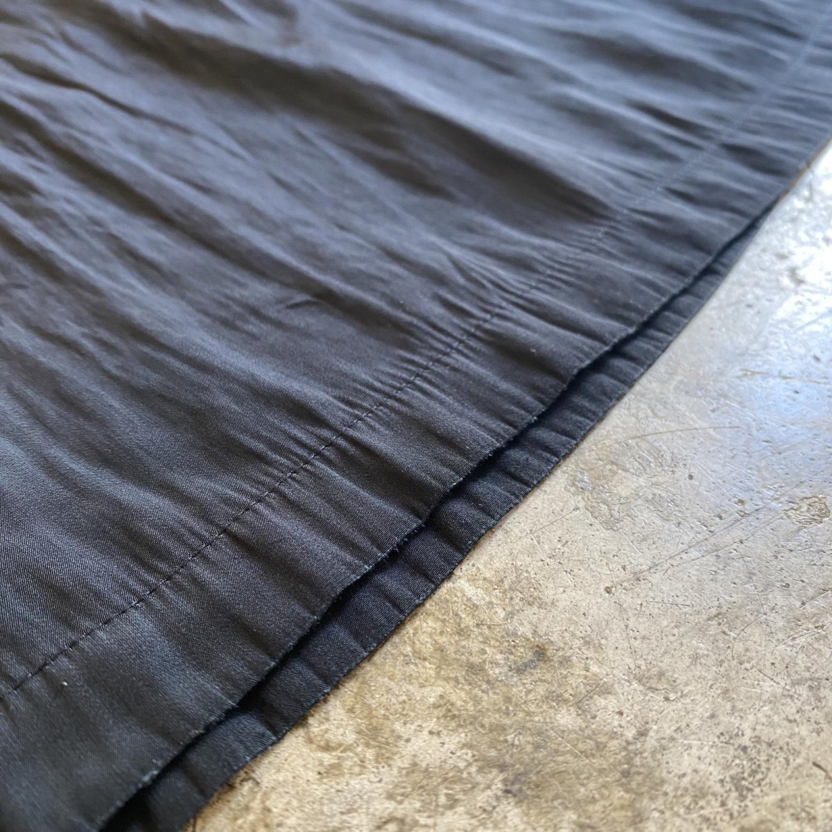 画像10: BLACK COLOR LUSTER DESIGN WIDE PANTS / FREE~W34 (10)