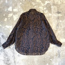 画像2: ALL OVER ZEBRA PATTERN SHEER L/S SHIRT / Mens L (2)