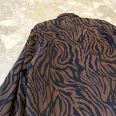 画像9: ALL OVER ZEBRA PATTERN SHEER L/S SHIRT / Mens L (9)