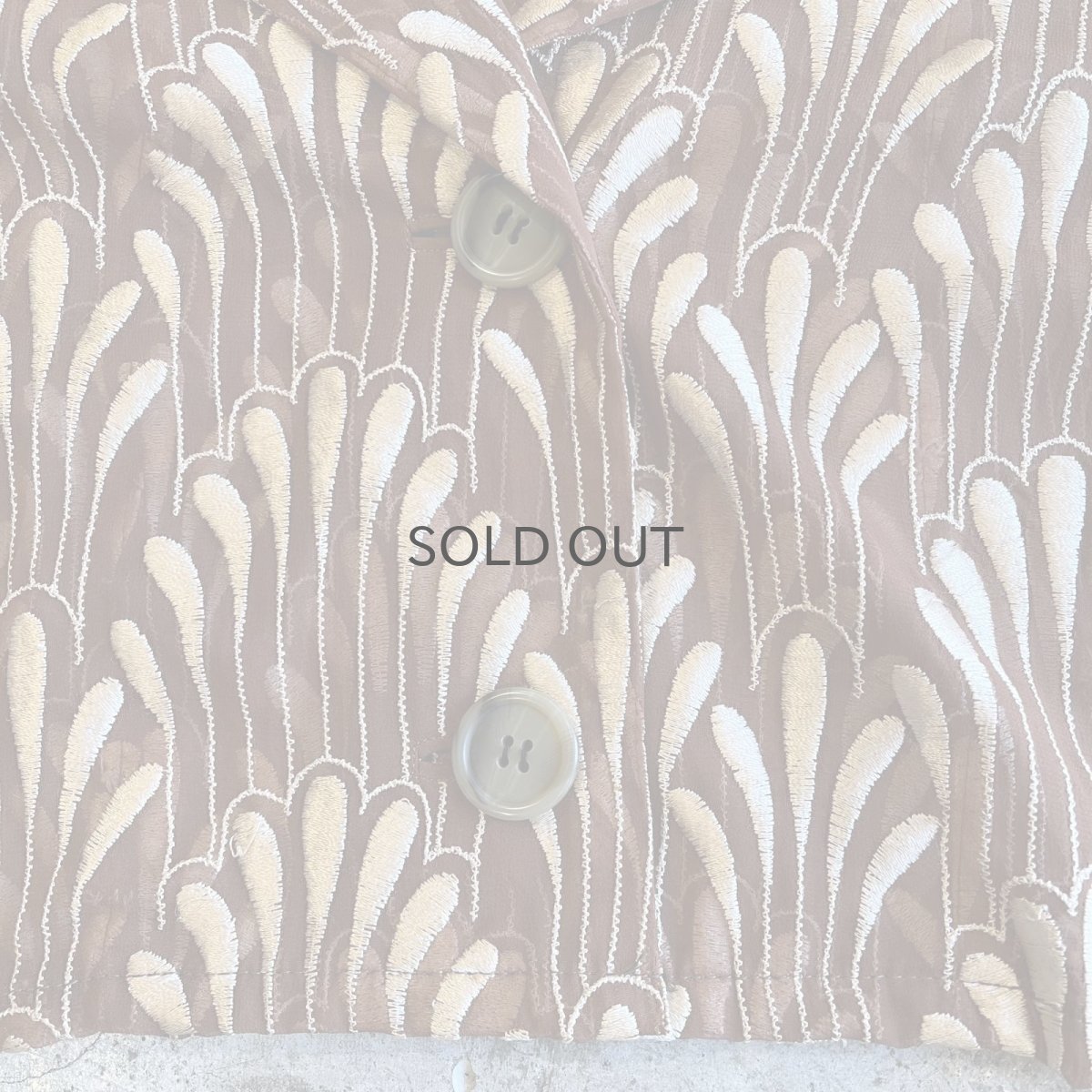 画像5: ALL OVER EMBROIDERY PATTERN SHEER SHORT DESIGN JACKET / Ladies M (5)