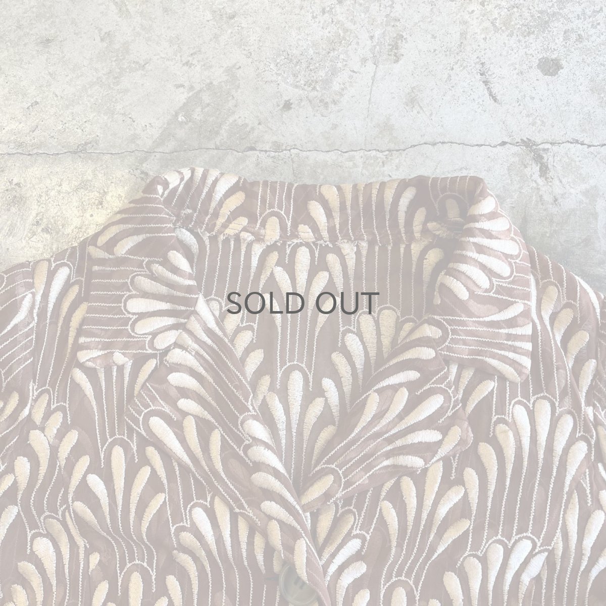 画像8: ALL OVER EMBROIDERY PATTERN SHEER SHORT DESIGN JACKET / Ladies M (8)