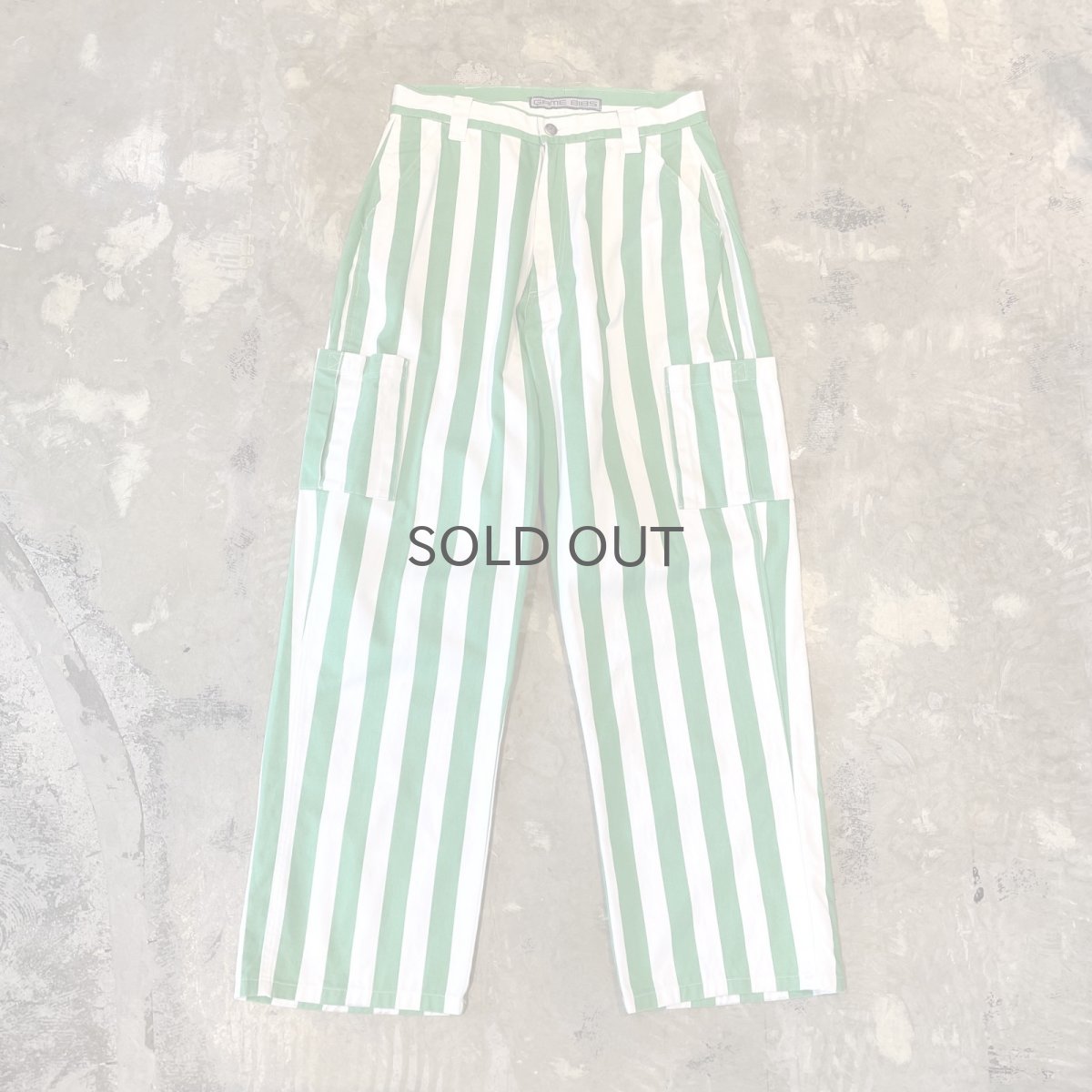 画像1: ALL OVER STRIPE PATTERN COTTON PANTS / W30 (1)