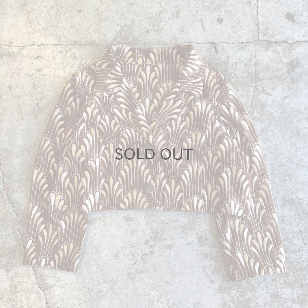 画像1: ALL OVER EMBROIDERY PATTERN SHEER SHORT DESIGN JACKET / Ladies M (1)