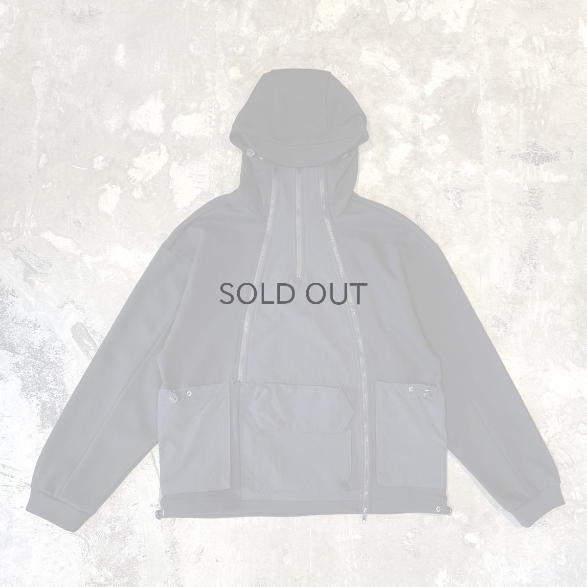 画像1: 【WONDERGROUND】SWEAT×NYLON SWITCHED THREE ZIP JACKET / BLACK /OS (1)