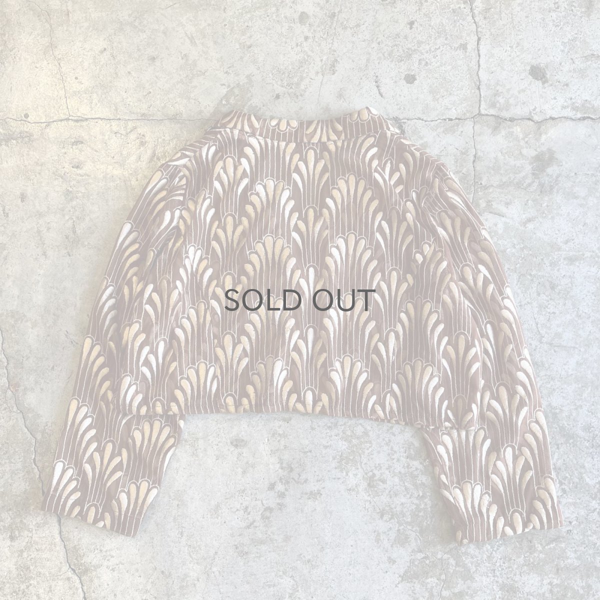 画像2: ALL OVER EMBROIDERY PATTERN SHEER SHORT DESIGN JACKET / Ladies M (2)