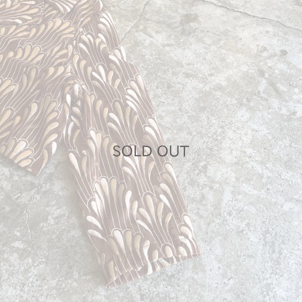 画像7: ALL OVER EMBROIDERY PATTERN SHEER SHORT DESIGN JACKET / Ladies M (7)