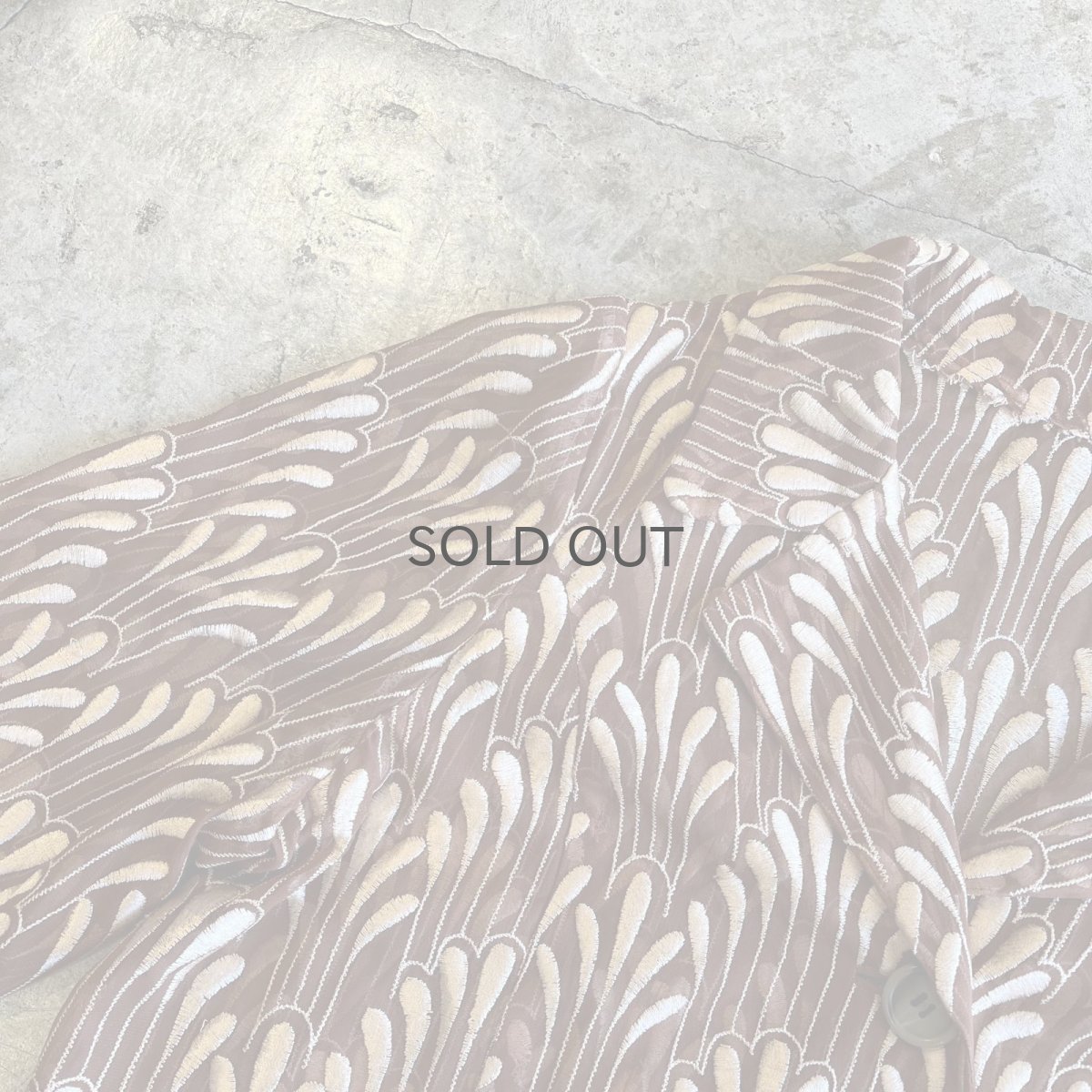 画像9: ALL OVER EMBROIDERY PATTERN SHEER SHORT DESIGN JACKET / Ladies M (9)