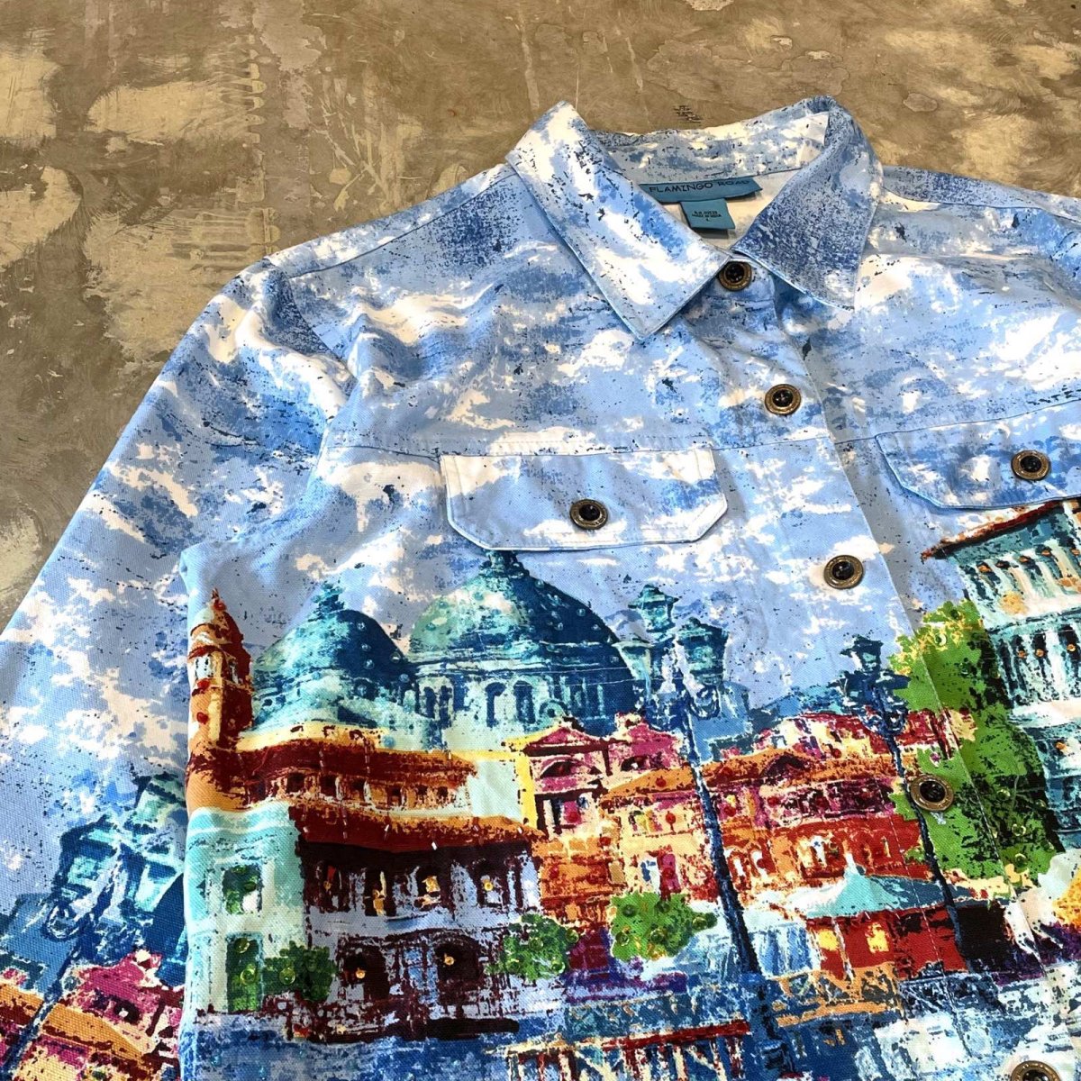 画像3: ALL OVER CITY SCAPE PATTERN DECORATIVE JACKET / Mens L (3)