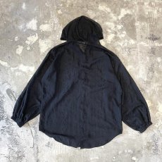 画像2: BLACK COLOR FLORAL EMBROIDERY SHEER HOODIE TOPS / Mens M (2)