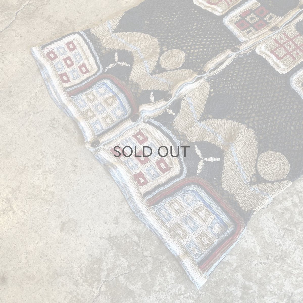 画像4: MIX COLOR PATTERN CROCHET DESIGN VEST / Ladies M (4)