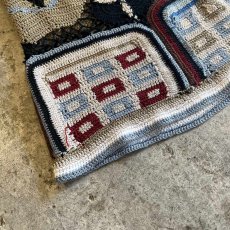 画像3: MIX COLOR PATTERN CROCHET DESIGN VEST / Ladies M (3)
