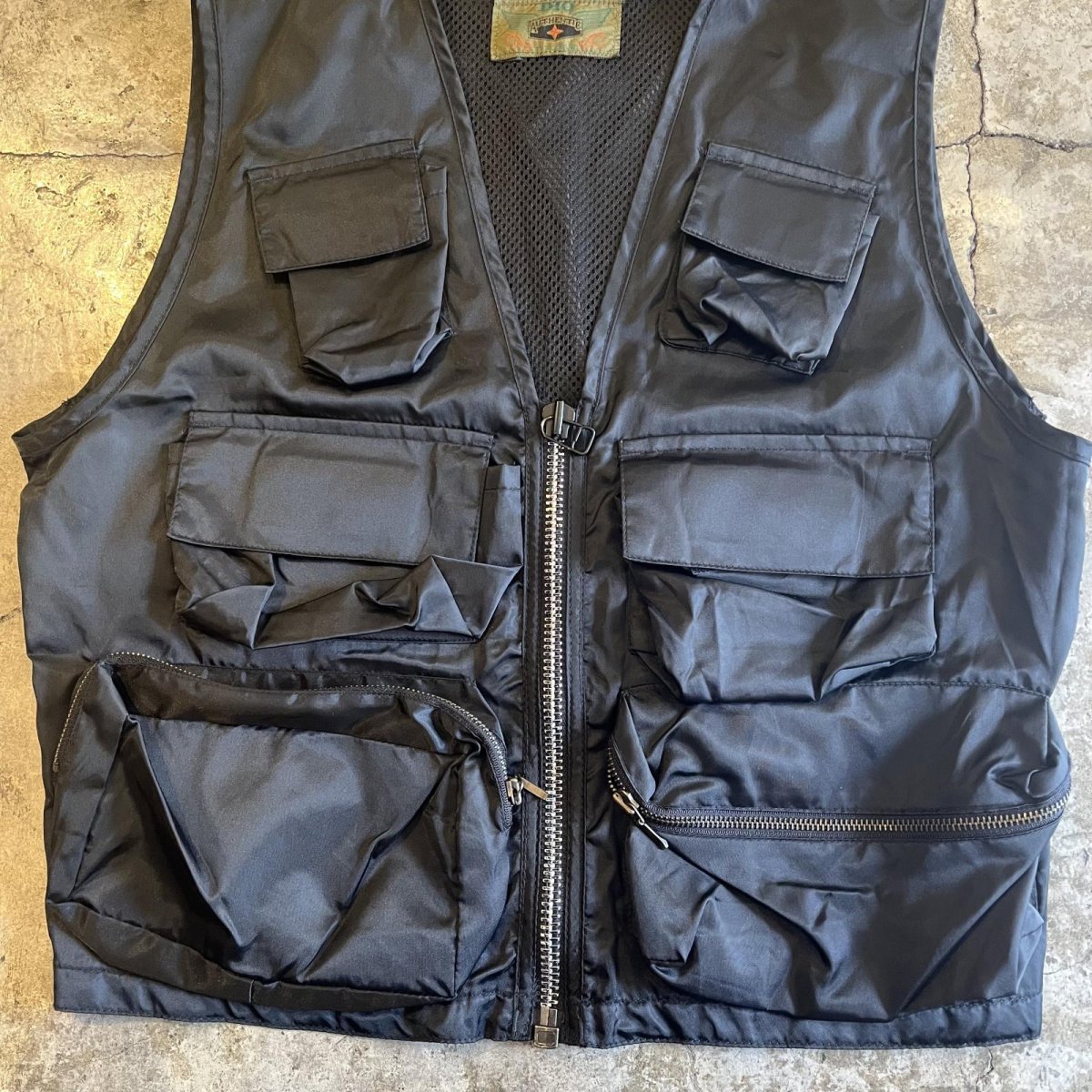 画像6: FRONT 6 POCKET DESIGN BLACK COLOR NYLON VEST / Ladies M (6)