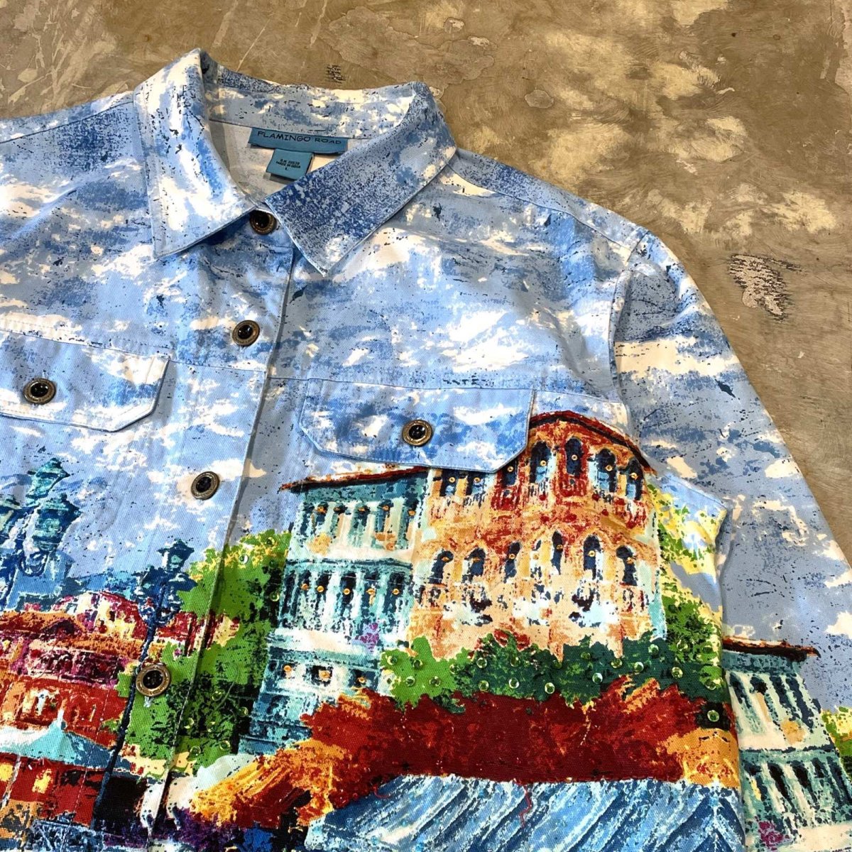 画像4: ALL OVER CITY SCAPE PATTERN DECORATIVE JACKET / Mens L (4)