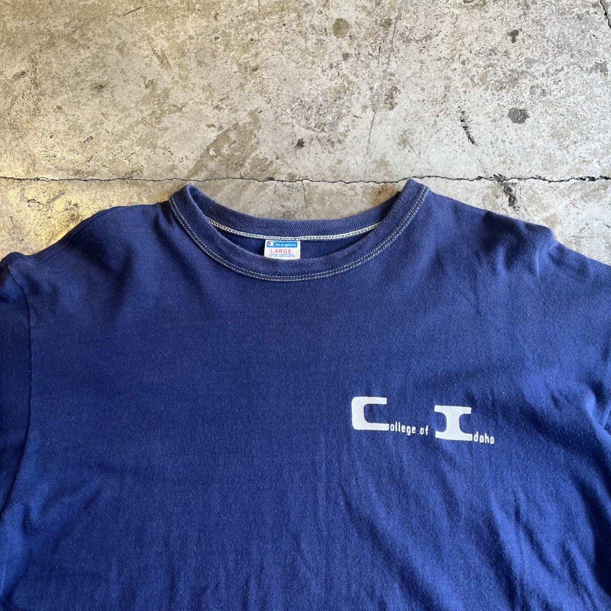 画像7: 70's 【CHAMPION】POINT LOGO PRINTED 2 COLOR ELBOW PATCH DESIGN L/S TOPS / Ladies M (L) / MADE IN USA (7)