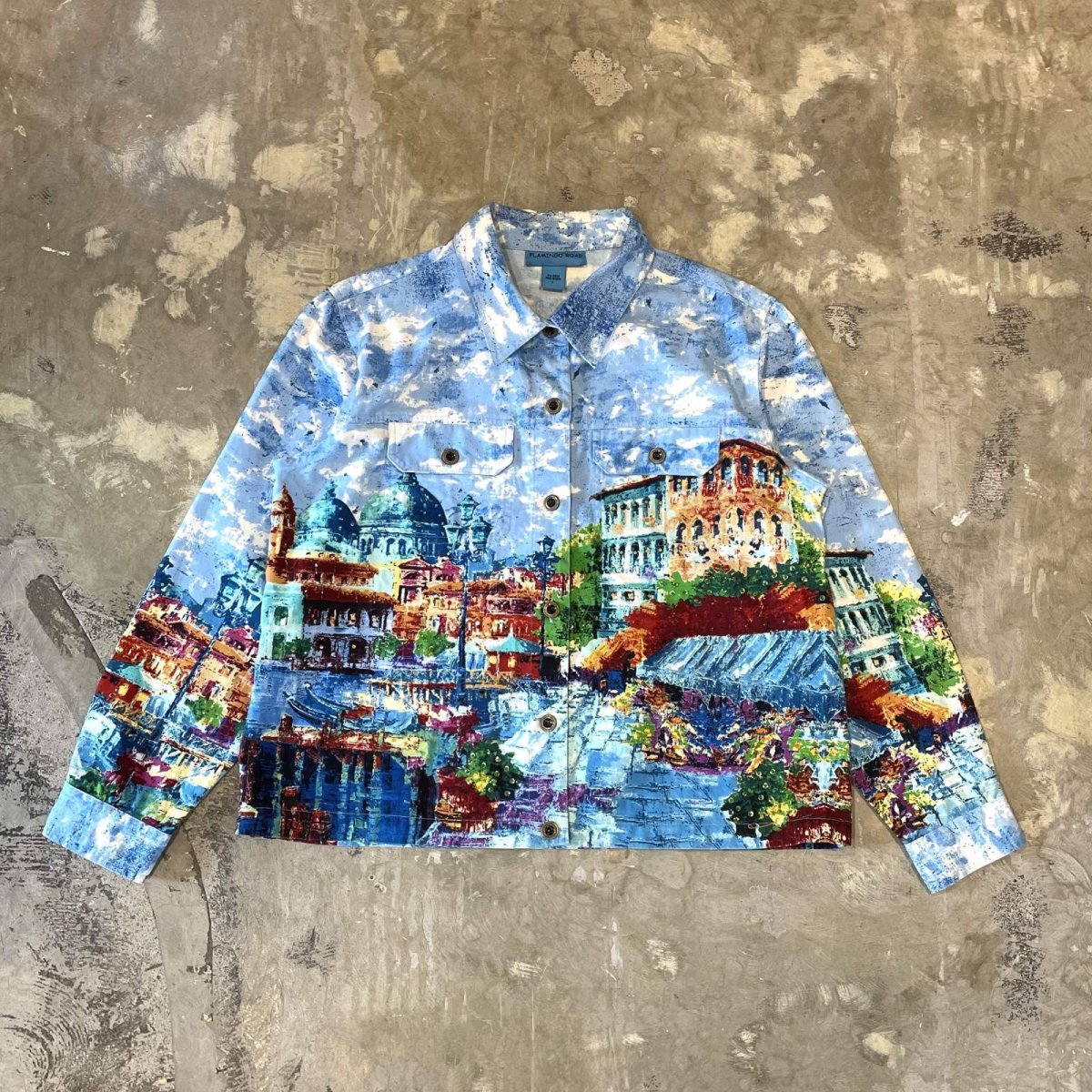 画像1: ALL OVER CITY SCAPE PATTERN DECORATIVE JACKET / Mens L (1)