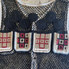 画像10: MIX COLOR PATTERN CROCHET DESIGN VEST / Ladies M (10)
