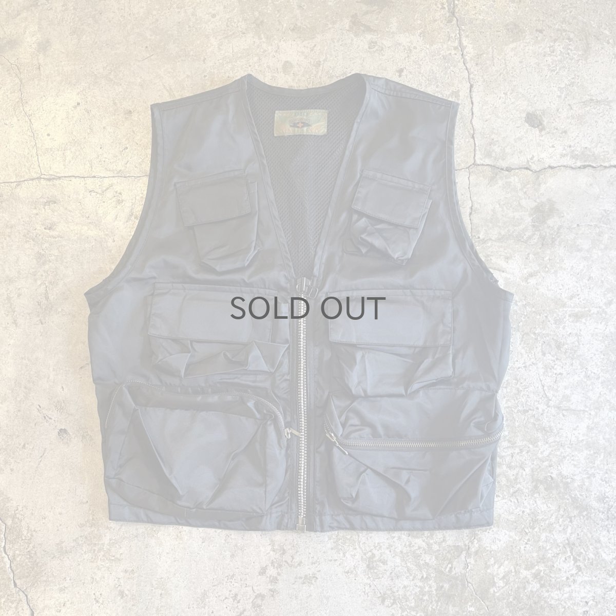 画像1: FRONT 6 POCKET DESIGN BLACK COLOR NYLON VEST / Ladies M (1)