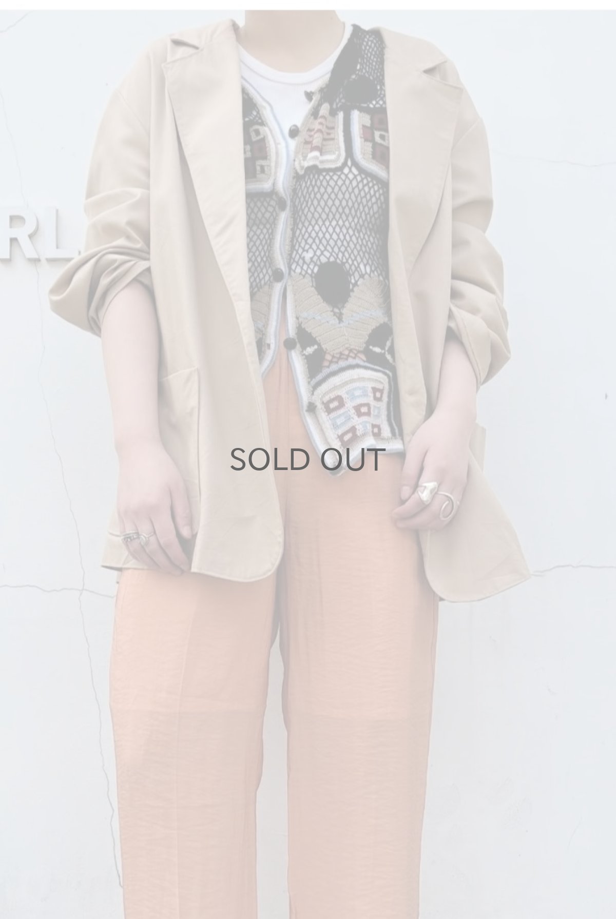 画像12: MIX COLOR PATTERN CROCHET DESIGN VEST / Ladies M (12)