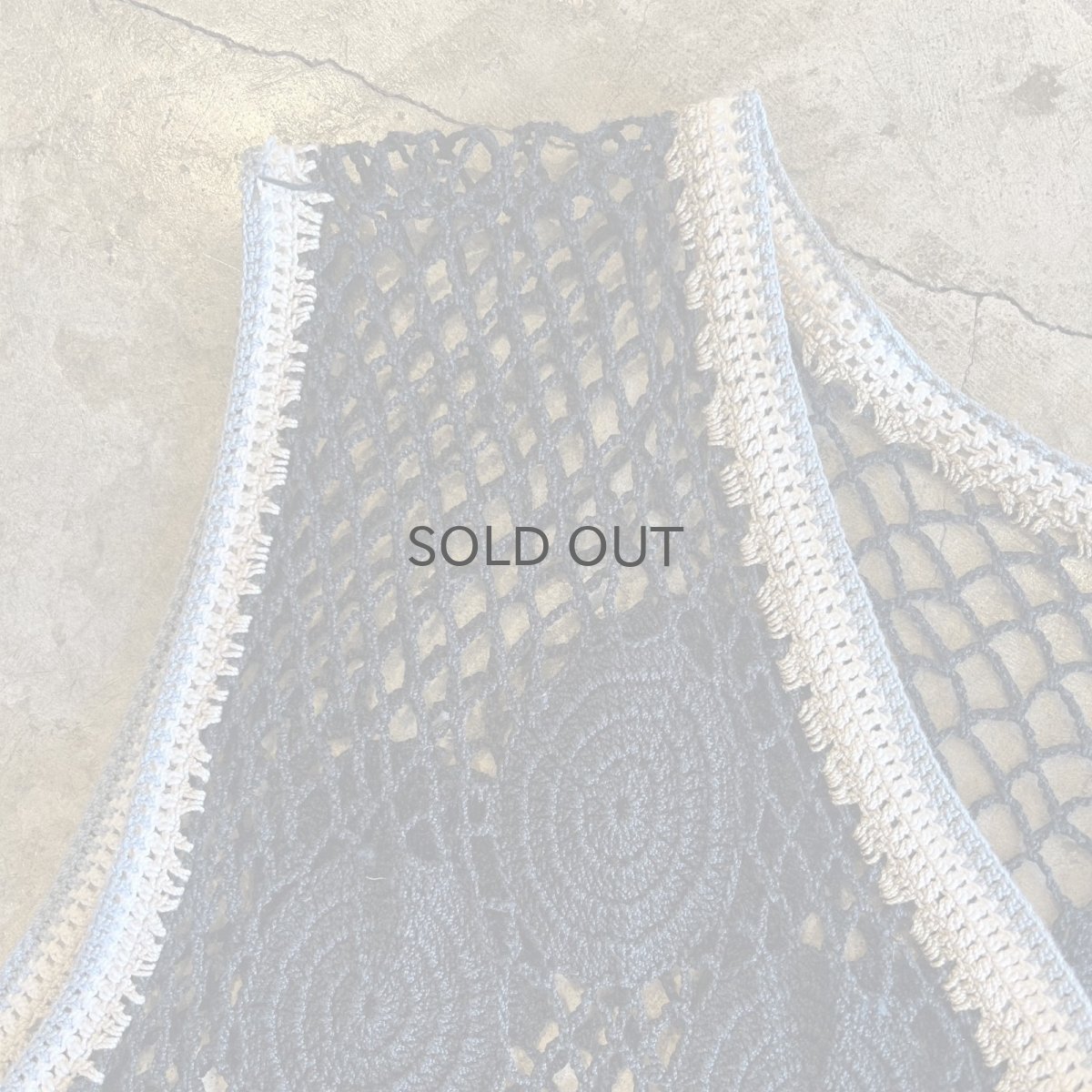 画像7: MIX COLOR PATTERN CROCHET DESIGN VEST / Ladies M (7)
