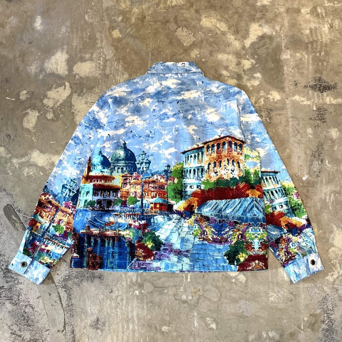 画像2: ALL OVER CITY SCAPE PATTERN DECORATIVE JACKET / Mens L (2)
