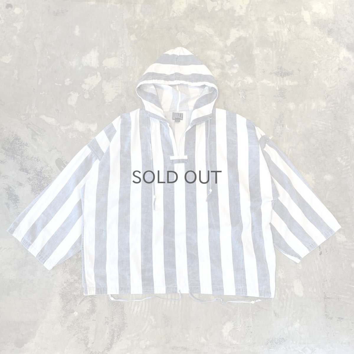画像1: ALL OVER STRIPE PATTERN COTTON HOODIE JACKET / Mens XL (1)