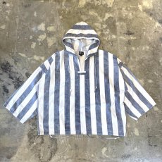 画像1: ALL OVER STRIPE PATTERN COTTON HOODIE JACKET / Mens XL (1)