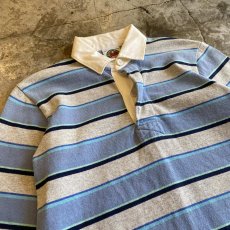 画像3: MULTI BORDER COLOR DESIGN L/S RUGBY JERSEY SHIRT / Ladies M / MADE IN CANADA (3)