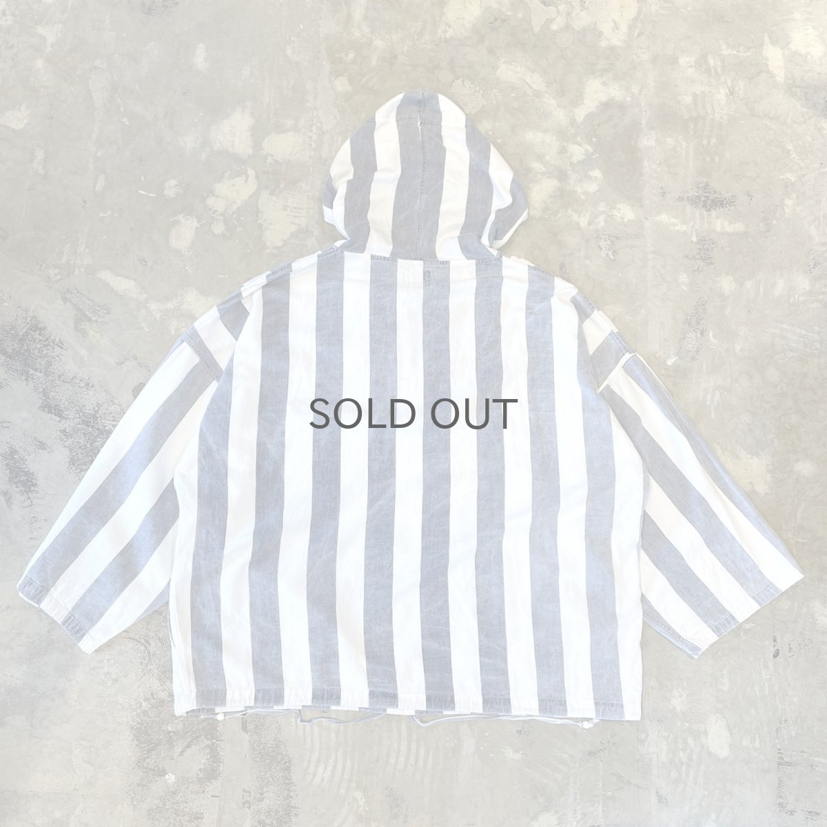 画像2: ALL OVER STRIPE PATTERN COTTON HOODIE JACKET / Mens XL (2)