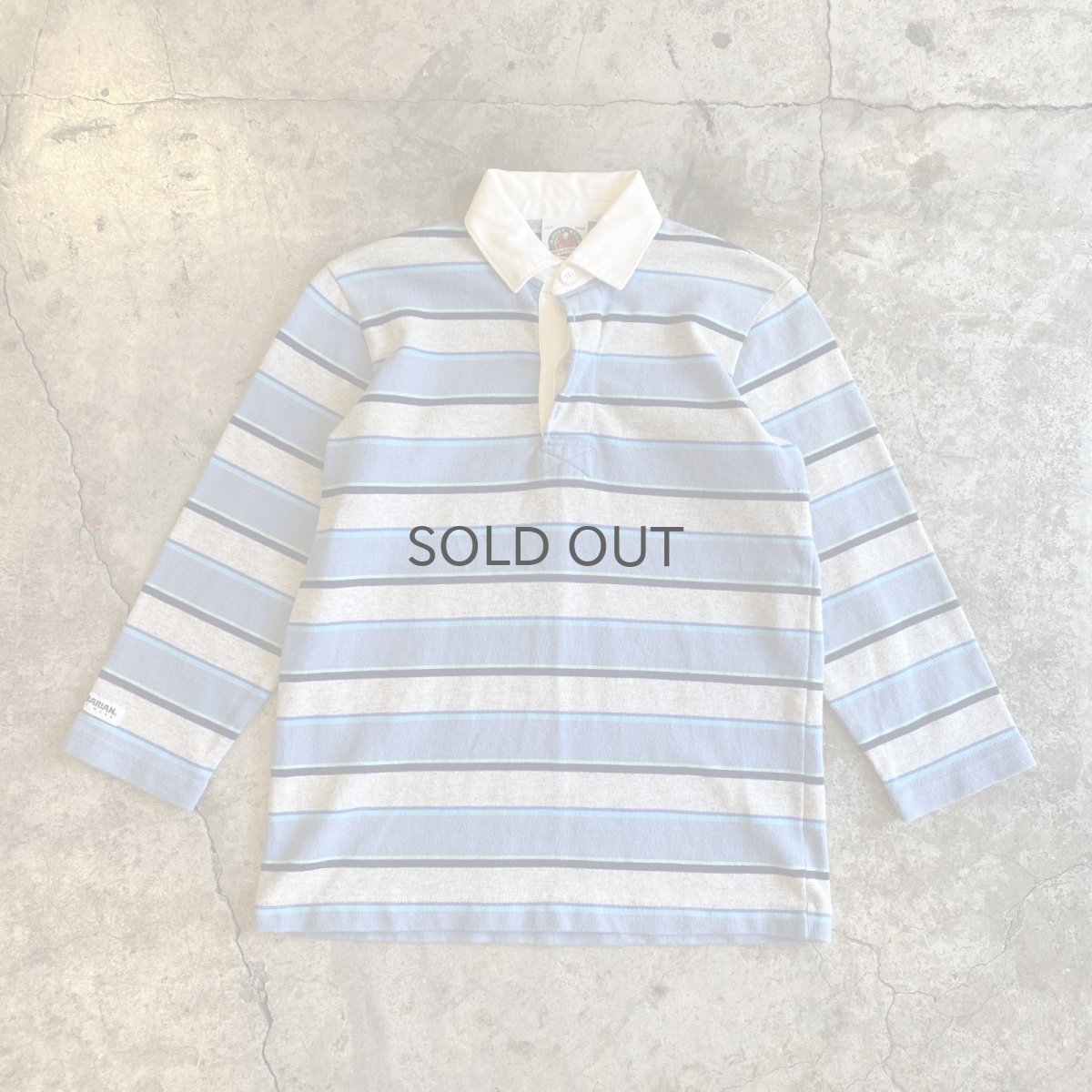 画像1: MULTI BORDER COLOR DESIGN L/S RUGBY JERSEY SHIRT / Ladies M / MADE IN CANADA (1)