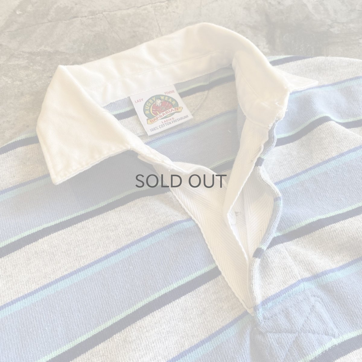 画像7: MULTI BORDER COLOR DESIGN L/S RUGBY JERSEY SHIRT / Ladies M / MADE IN CANADA (7)