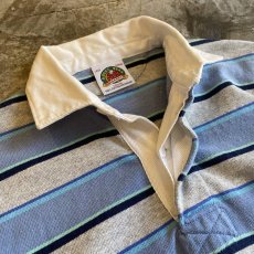 画像7: MULTI BORDER COLOR DESIGN L/S RUGBY JERSEY SHIRT / Ladies M / MADE IN CANADA (7)