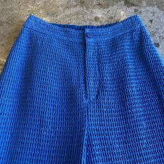 画像4: BLUE COLOR WAFFLE FLARE DESIGN PANTS / W24~W27 (4)
