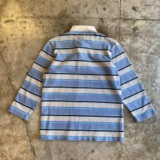 画像2: MULTI BORDER COLOR DESIGN L/S RUGBY JERSEY SHIRT / Ladies M / MADE IN CANADA (2)