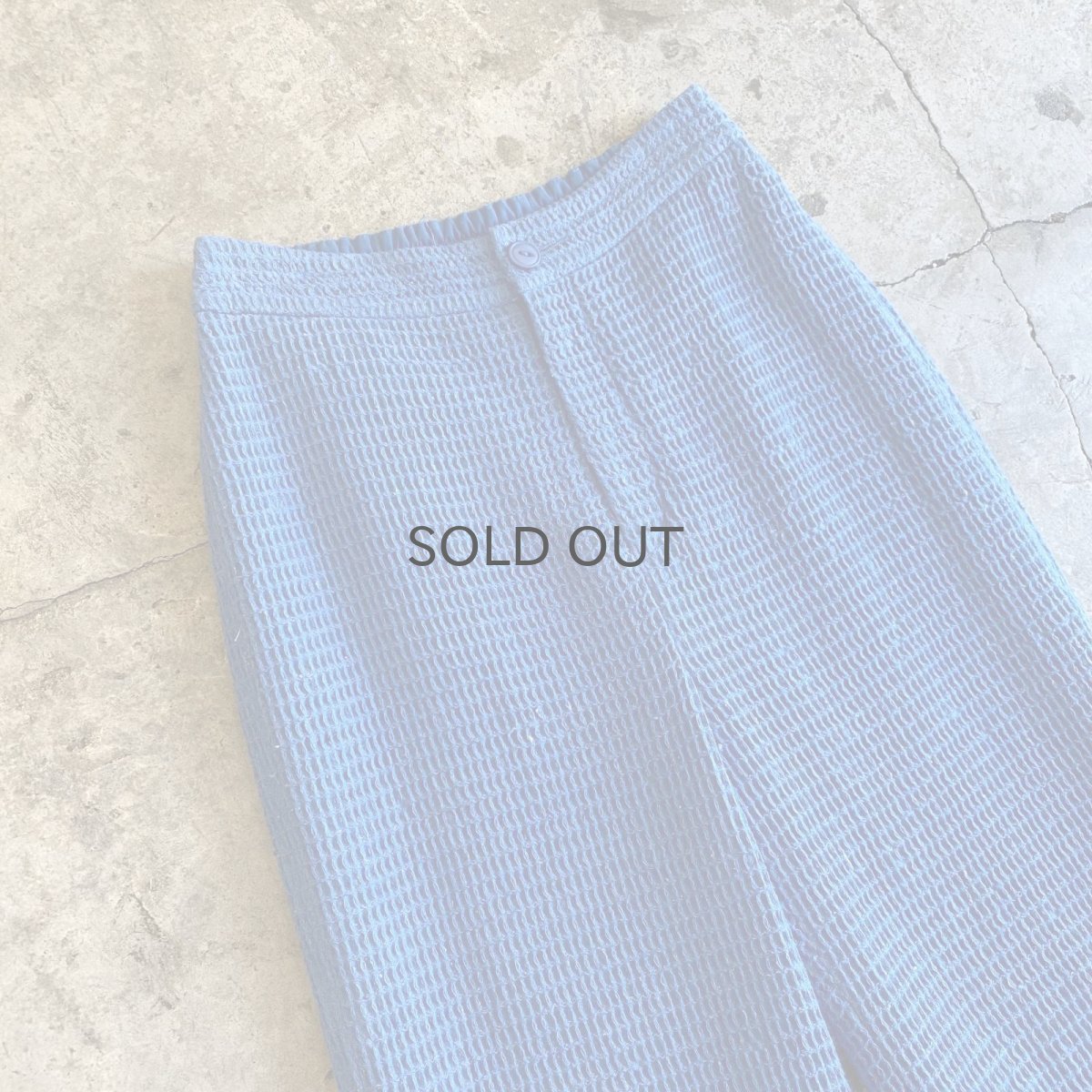 画像3: BLUE COLOR WAFFLE FLARE DESIGN PANTS / W24~W27 (3)