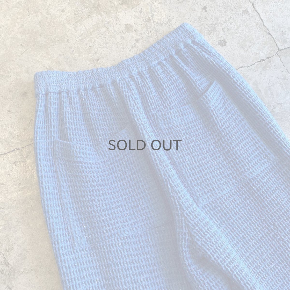 画像10: BLUE COLOR WAFFLE FLARE DESIGN PANTS / W24~W27 (10)