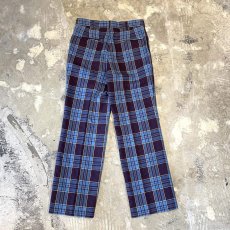 画像2: ALL OVER CHECK PATTERN STRAIGHT SLACKS / W30 (2)
