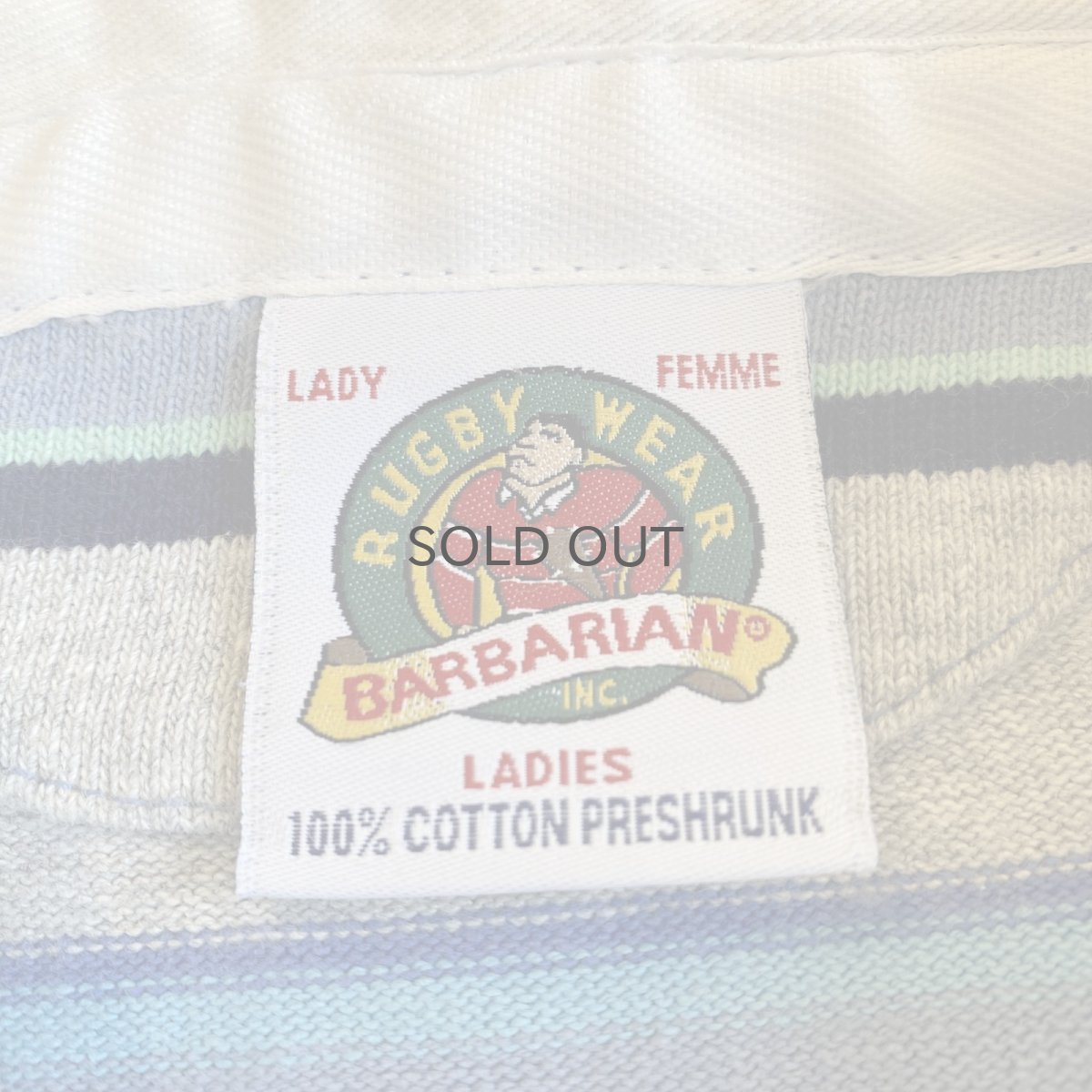 画像10: MULTI BORDER COLOR DESIGN L/S RUGBY JERSEY SHIRT / Ladies M / MADE IN CANADA (10)