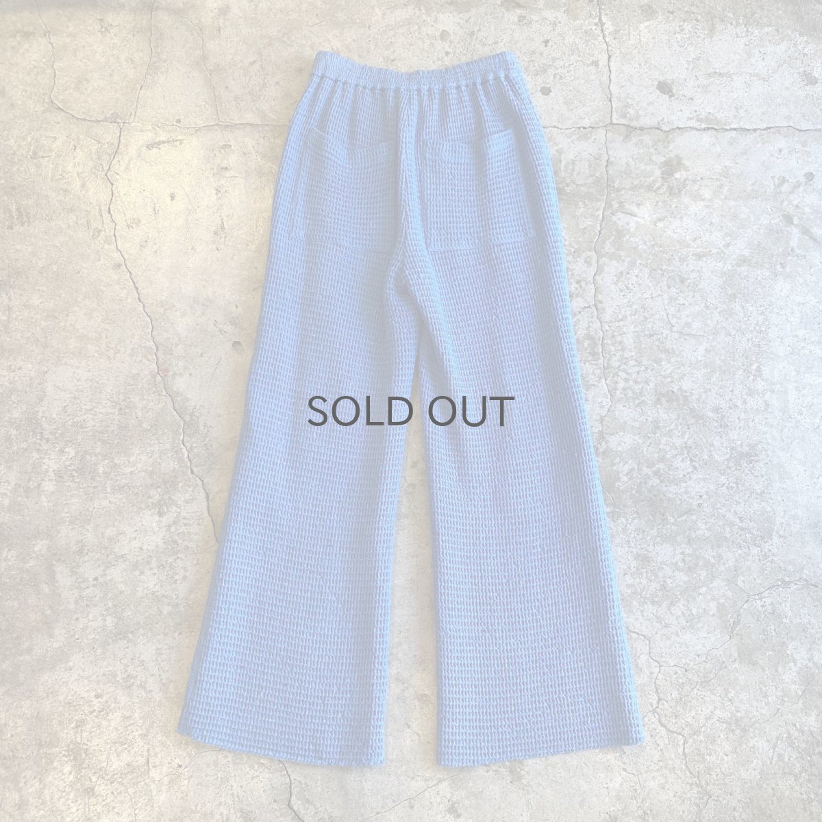 画像2: BLUE COLOR WAFFLE FLARE DESIGN PANTS / W24~W27 (2)