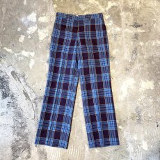 画像1: ALL OVER CHECK PATTERN STRAIGHT SLACKS / W30 (1)