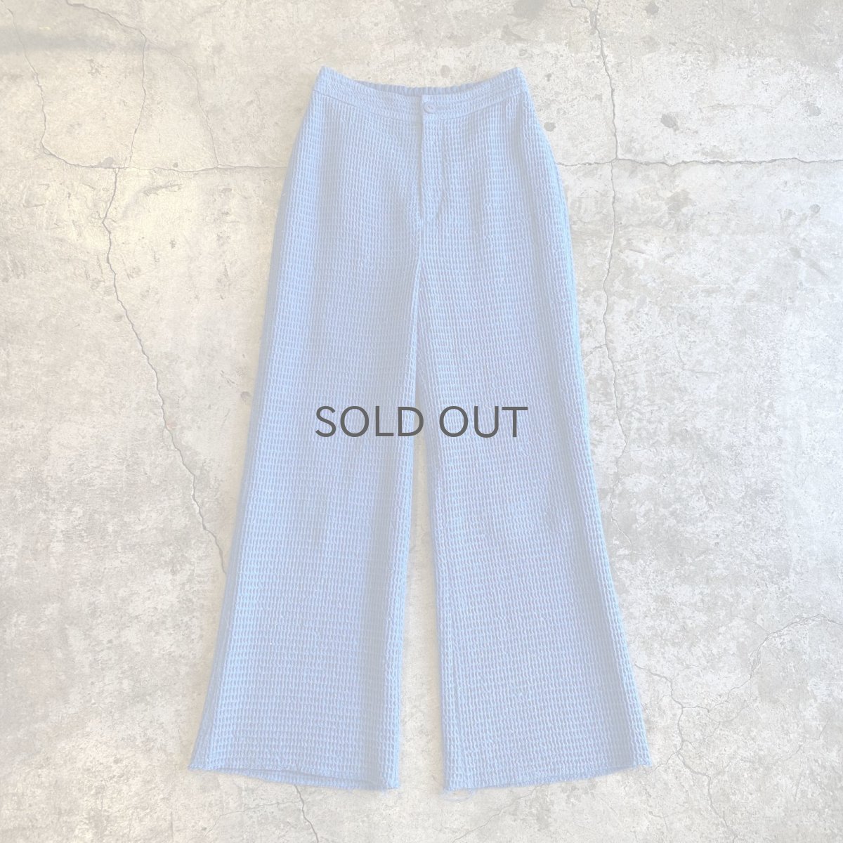 画像1: BLUE COLOR WAFFLE FLARE DESIGN PANTS / W24~W27 (1)