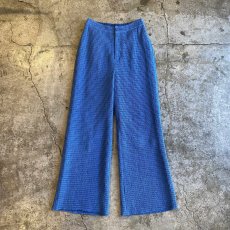 画像1: BLUE COLOR WAFFLE FLARE DESIGN PANTS / W24~W27 (1)