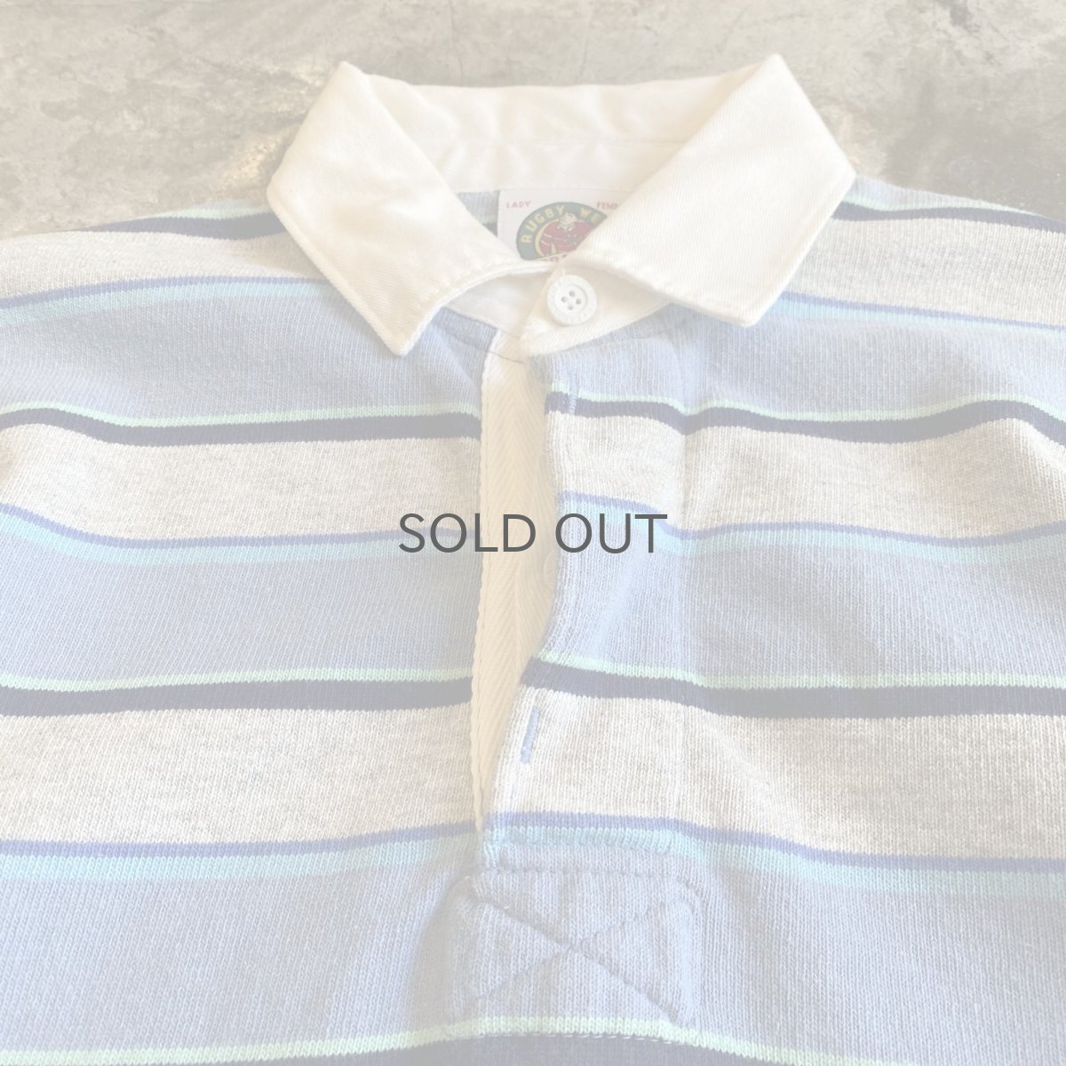 画像4: MULTI BORDER COLOR DESIGN L/S RUGBY JERSEY SHIRT / Ladies M / MADE IN CANADA (4)